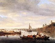 RUYSDAEL, Salomon van The Crossing at Nimwegen af Norge oil painting reproduction
